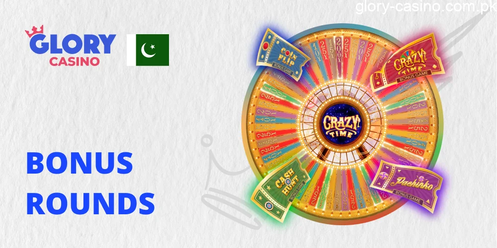 Bonus Rounds in Crazy Time Game at Glory Casino Pakistan