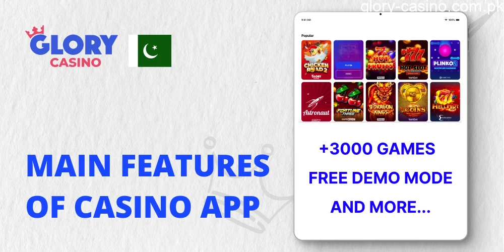 The best features of Glory Casino App
