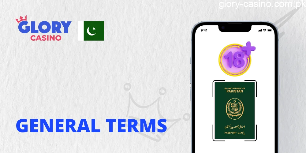 General Terms in Glory Casino Pakistan