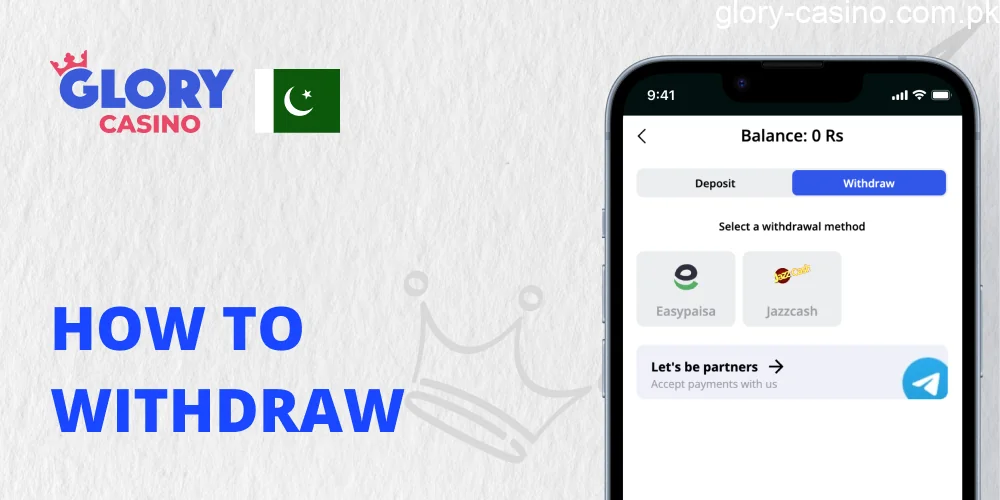 Guide to withdraw from account in Glory Casino PK