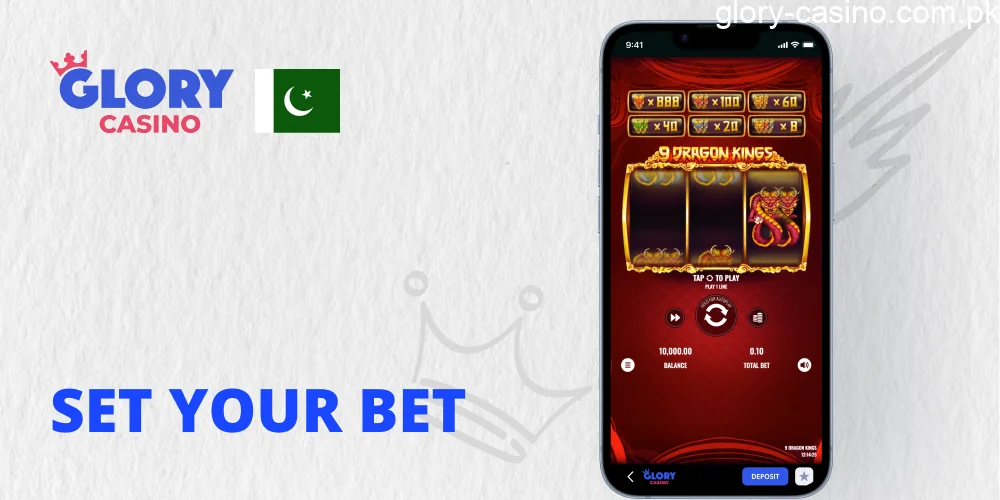 Set your bet in Glory Casino