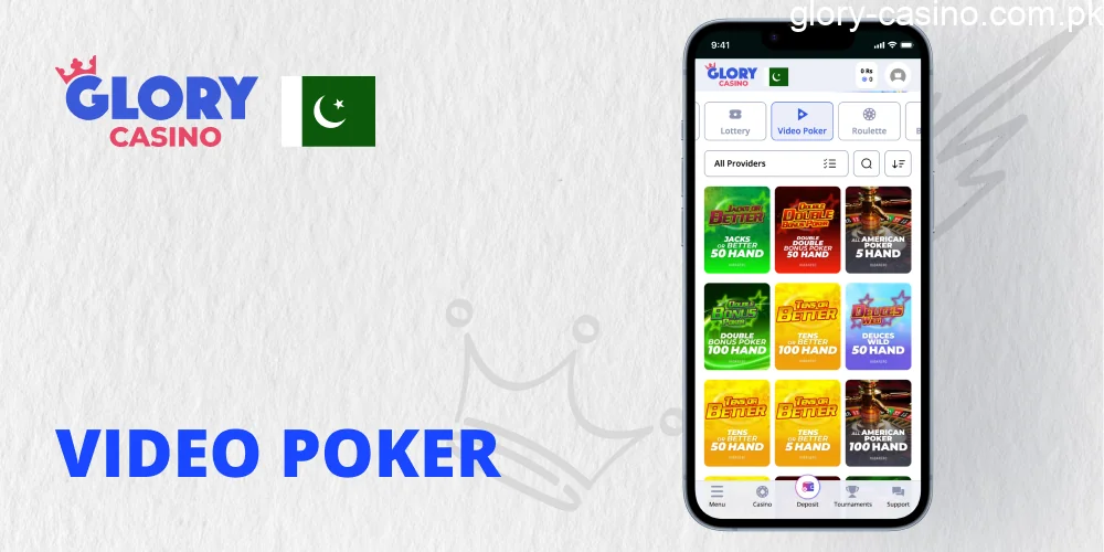 Video Poker in Glory Casino PK
