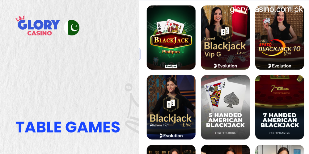 Card Games in Glory Casino