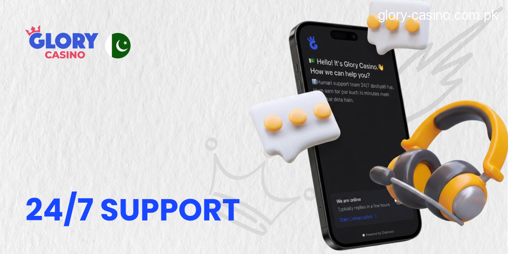 Customer Support 24/7 at Glory Casino PK