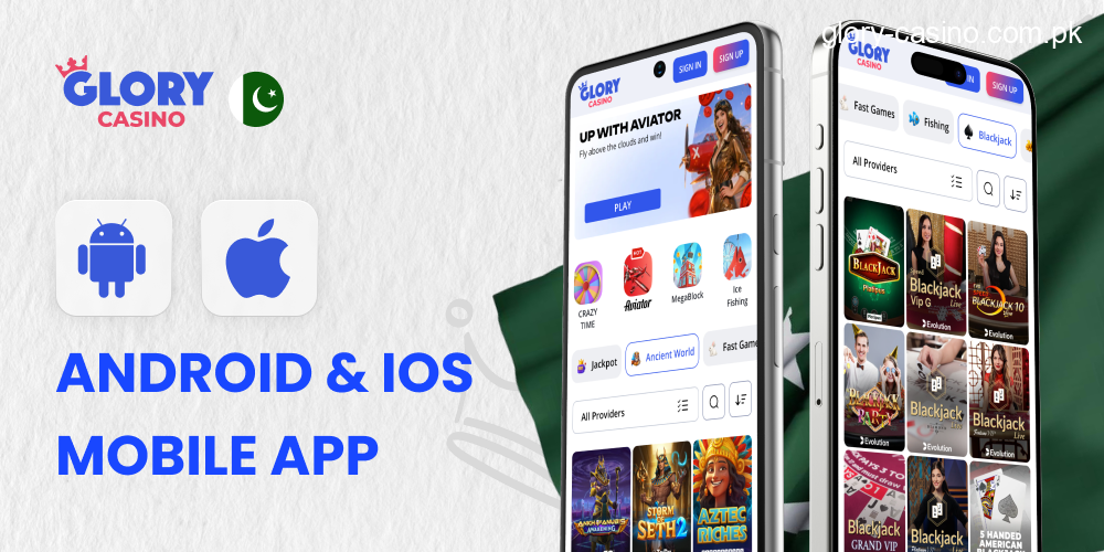 Glory Casino Mobile App for Android and iOS devices in Pakistan